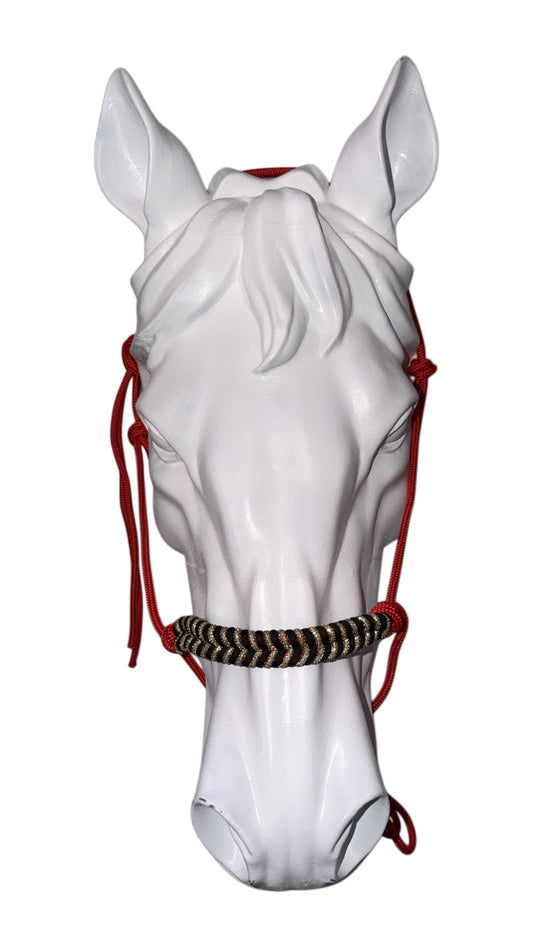 Rope halter red and gold