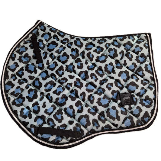 Saddlepad showjumping leopard blue glitter
