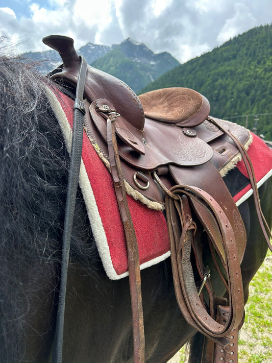 Sottosella Glam Western rosso glitter