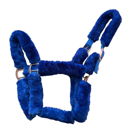 Halter with fur blue