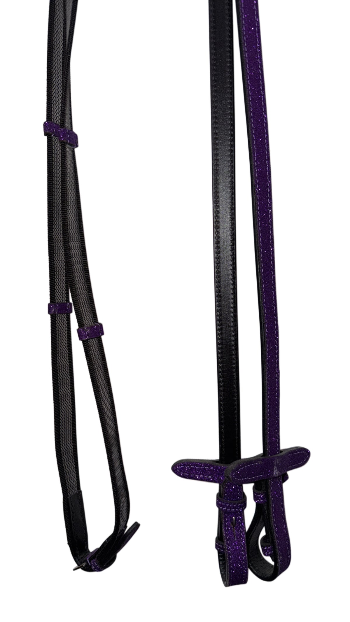 Bridle with reins purple glitter
