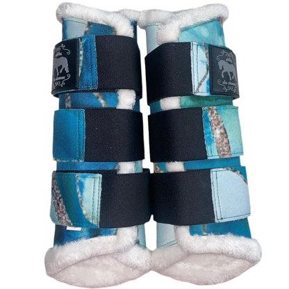 Stinchiere fantasia marmo azzurro/verde