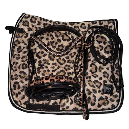 Saddlepad Leopard brown glitter