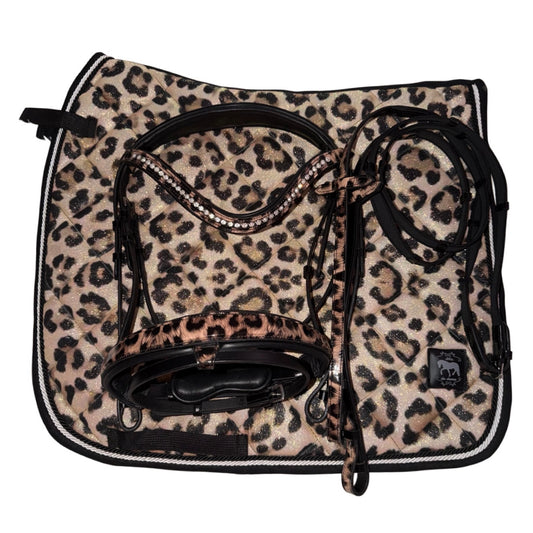 Saddlepad Leopard brown glitter