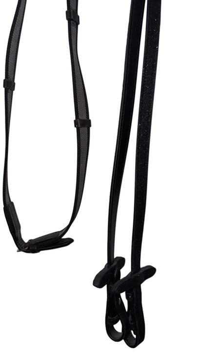 Bridle with reins black glitter