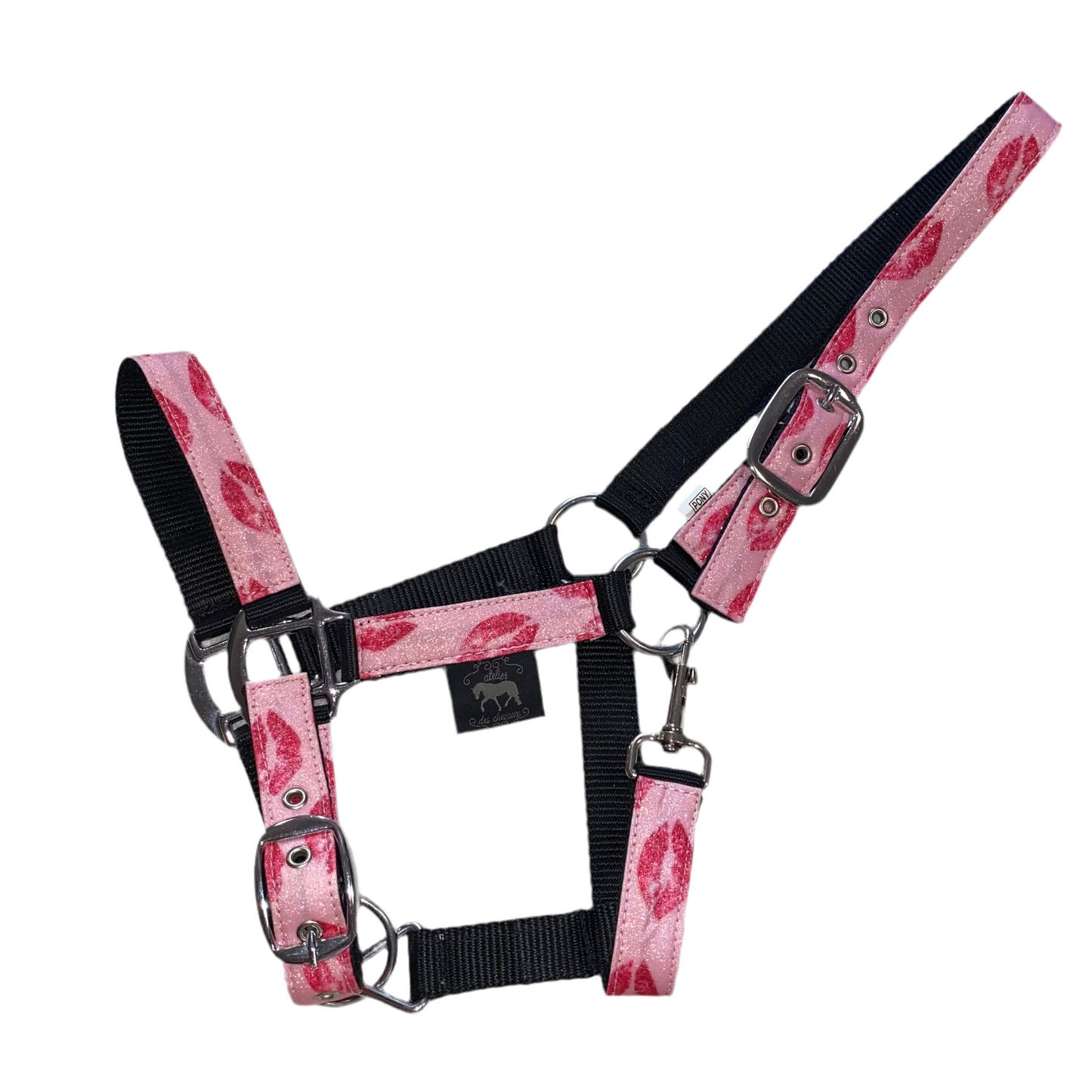 Cavezza rosa glitter con baci 💋