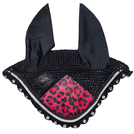 Cuffietta leopardata fucsia glitter