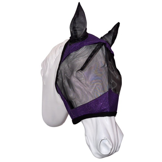 Fly-mask purple glitter