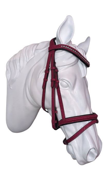Headstall with fuchsia glitter reins