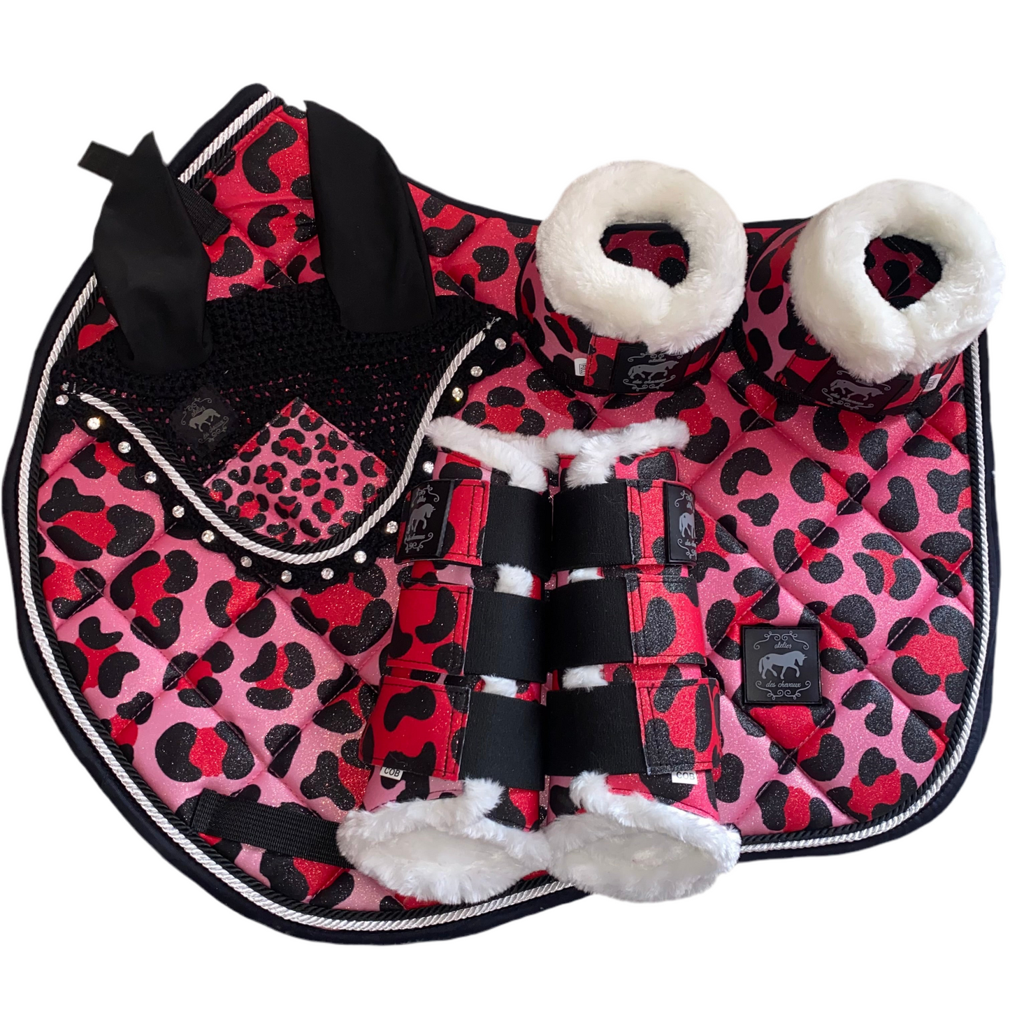 Completo da salto glitter Leopardato Glamour