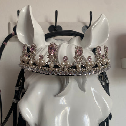 Frontalino corona argento/rosa