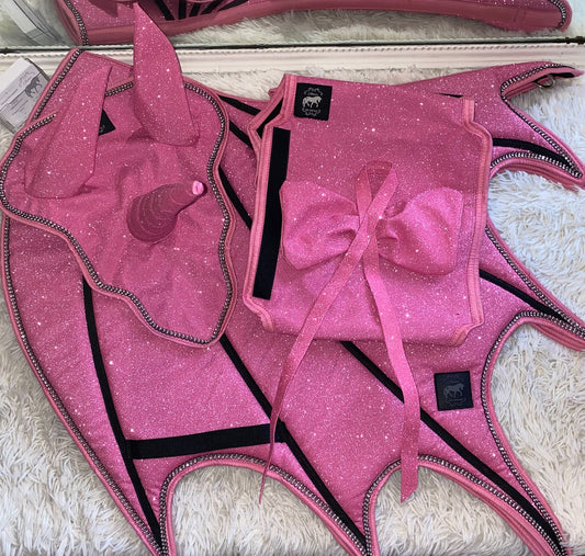 Set unicorno rosa glitter