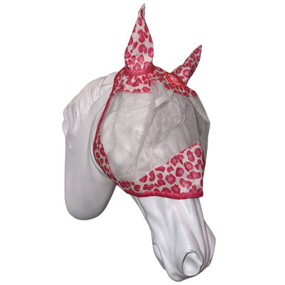 Fly-mask leopard pink glitter