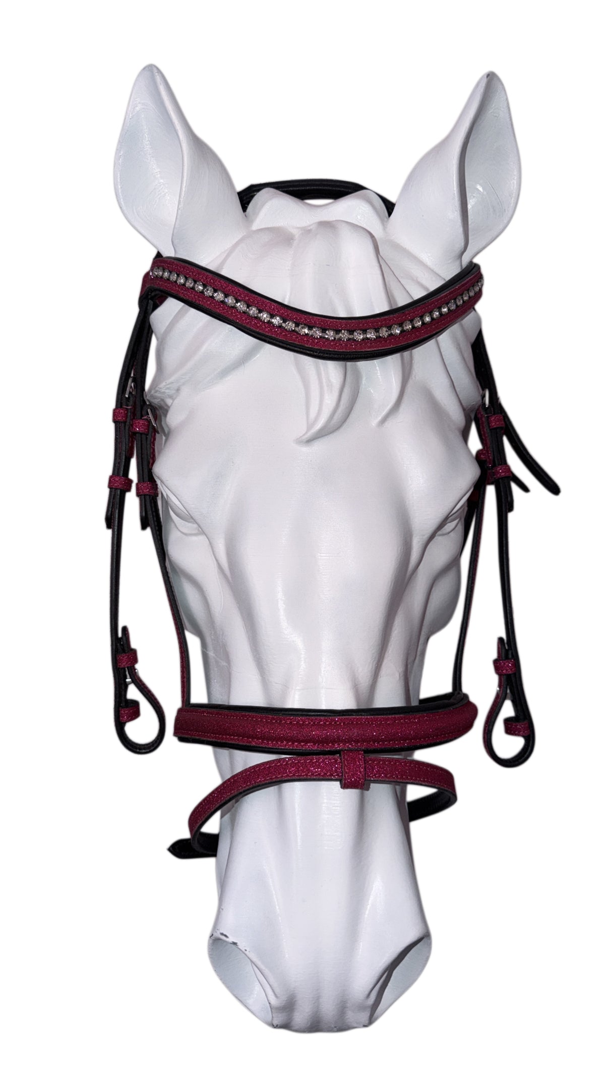 Headstall with fuchsia glitter reins
