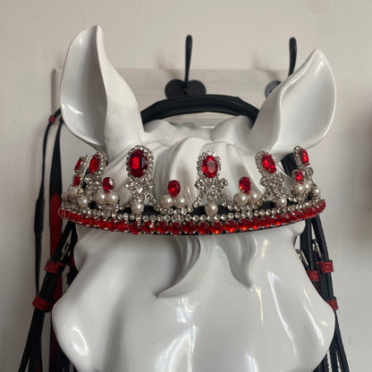 Frontalino corona con diamanti rosso