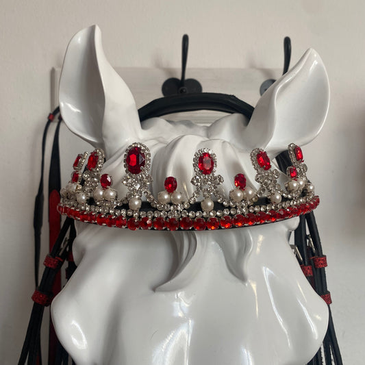 Frontalino corona con diamanti rosso