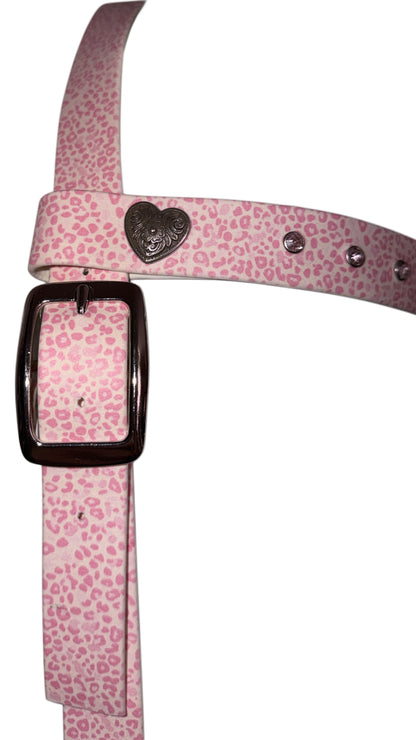 Bridle without noseband leopard pink