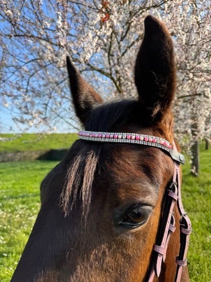 Browband pink pearls