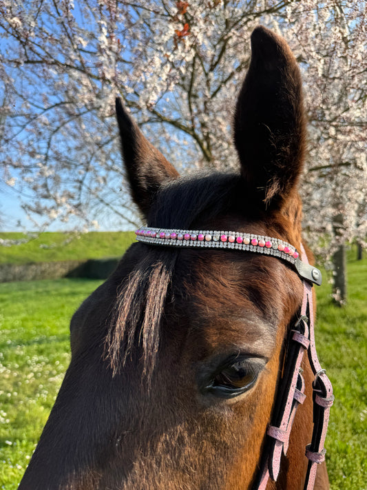 Browband pink pearls