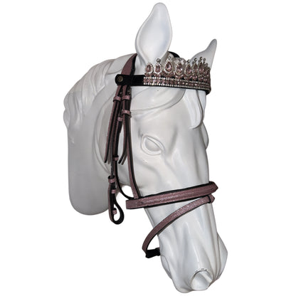 Bridle and reins with crown pink glitter