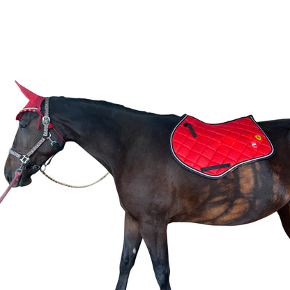 Saddlepad showjumping and bonnet red glitter
