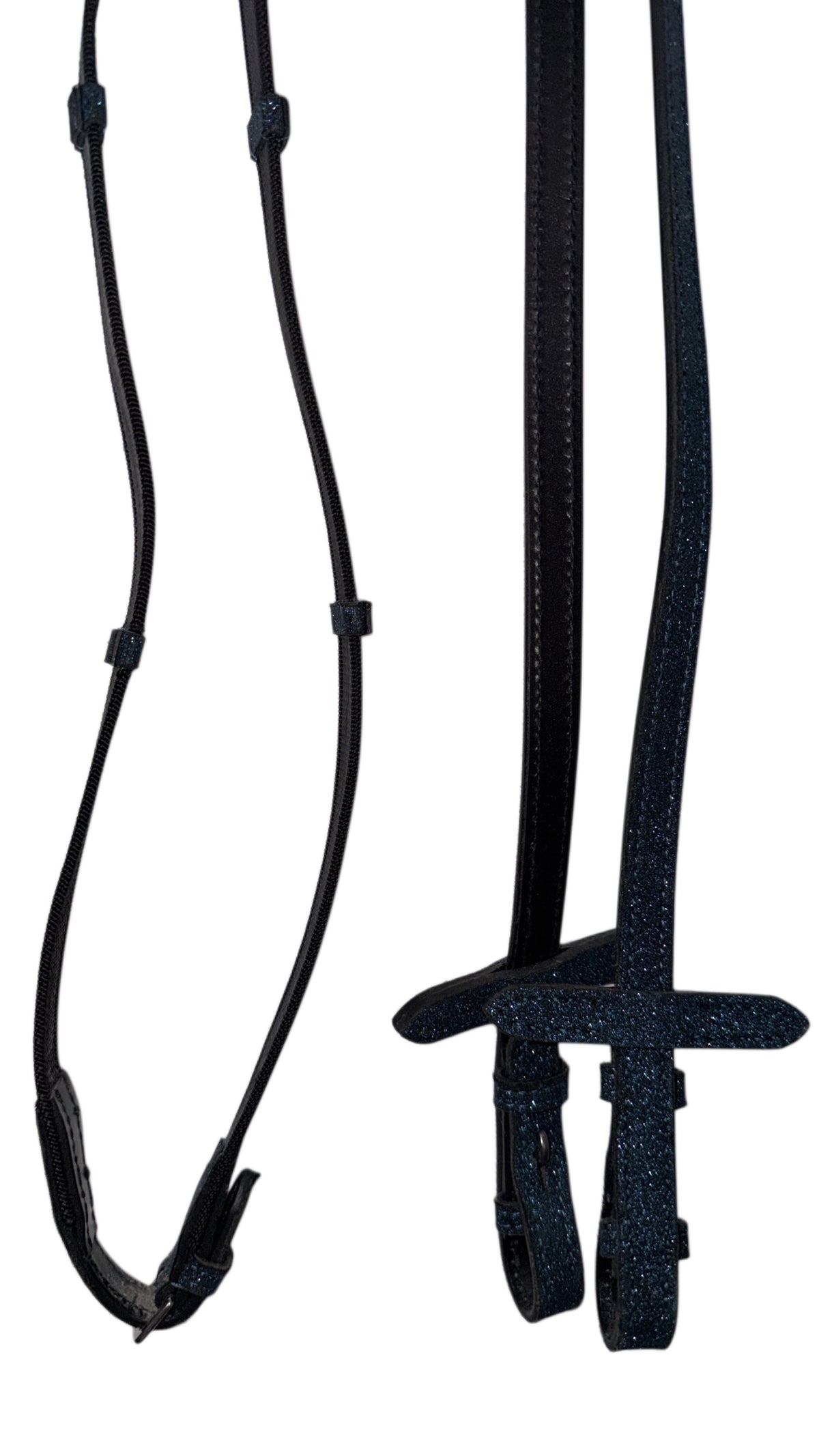 Bridle with reins dark blue glitter