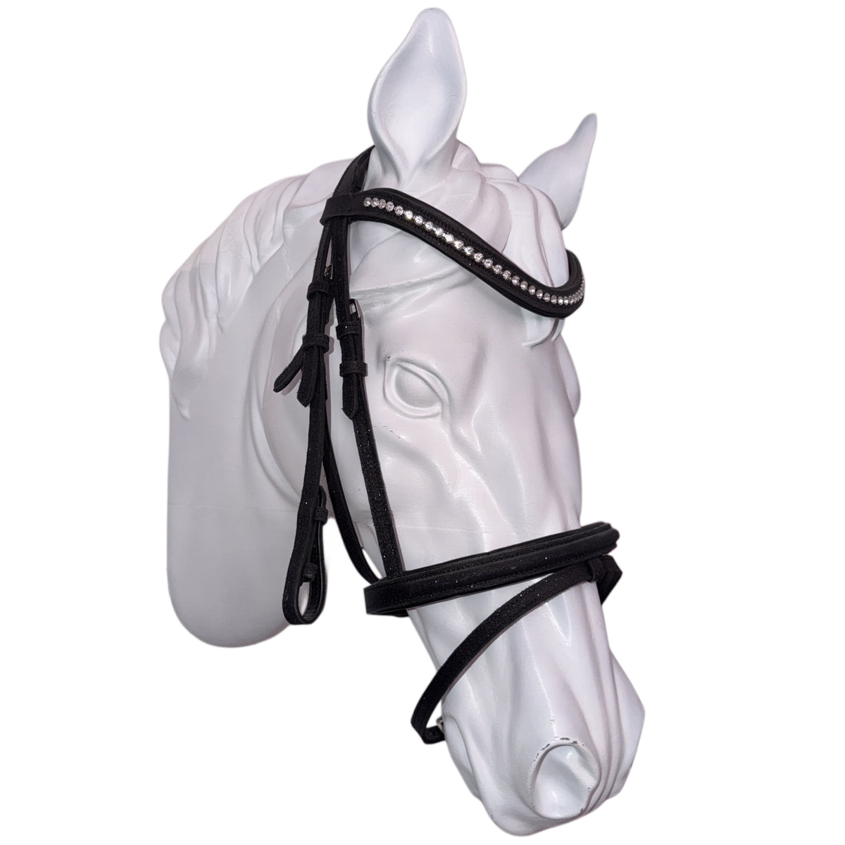 Bridle with reins black glitter