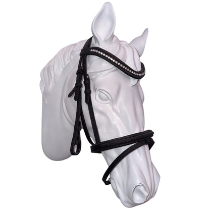 Bridle with reins black glitter