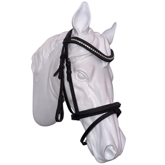 Bridle with reins black glitter