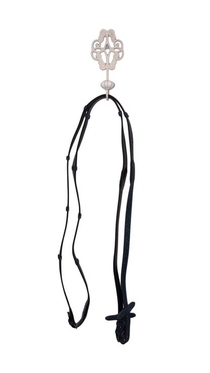Bridle with reins dark blue glitter