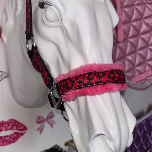 Halter leopard fuchsia glitter