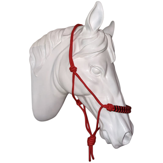 Rope halter red and black