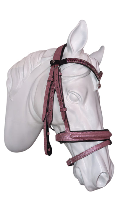 Bridle light pink with browband heart charm