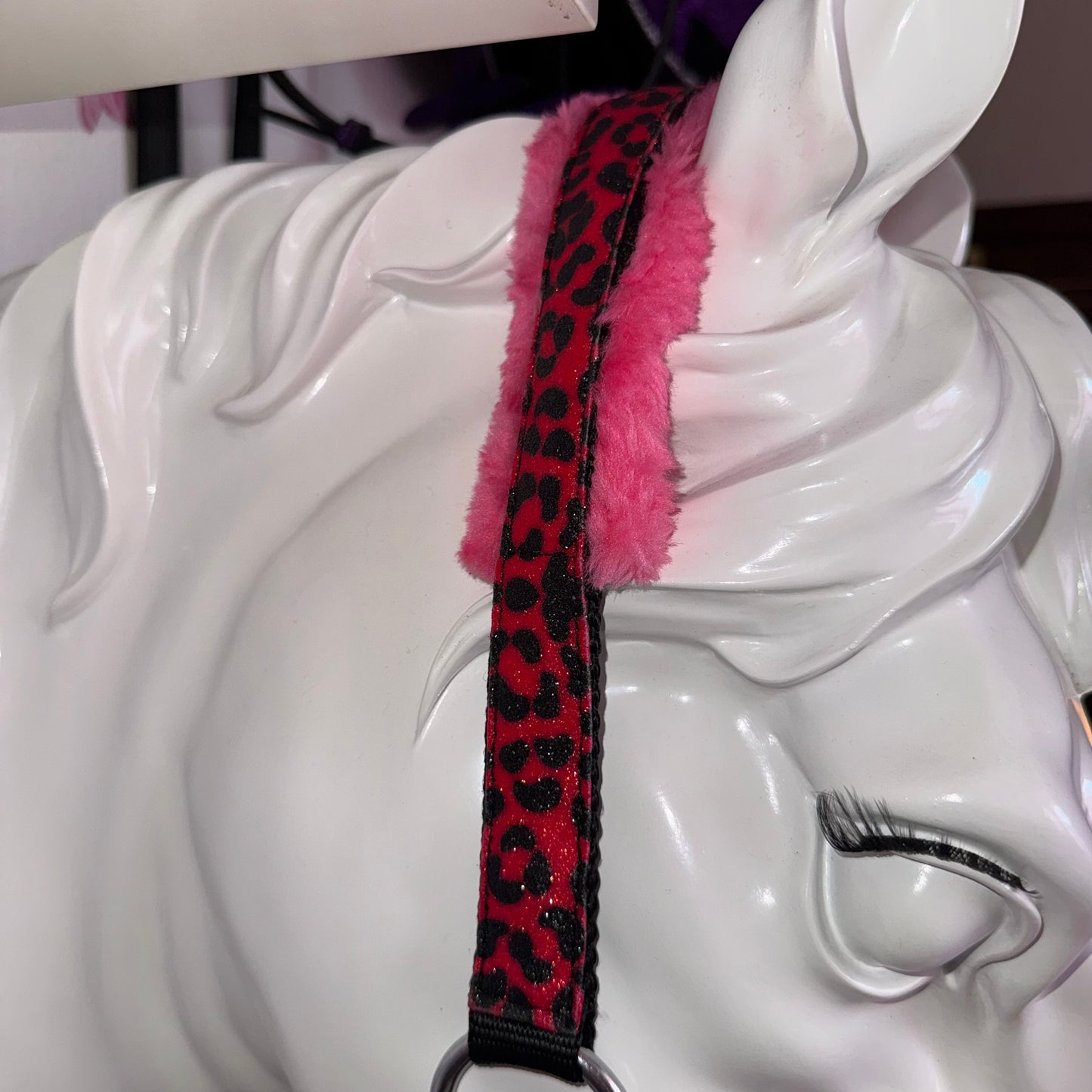 Halter leopard fuchsia glitter