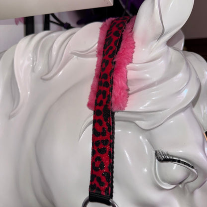 Halter leopard fuchsia glitter