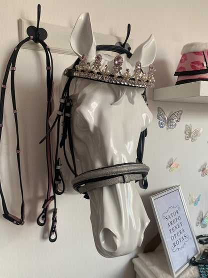 Testiera argento glitter con corona