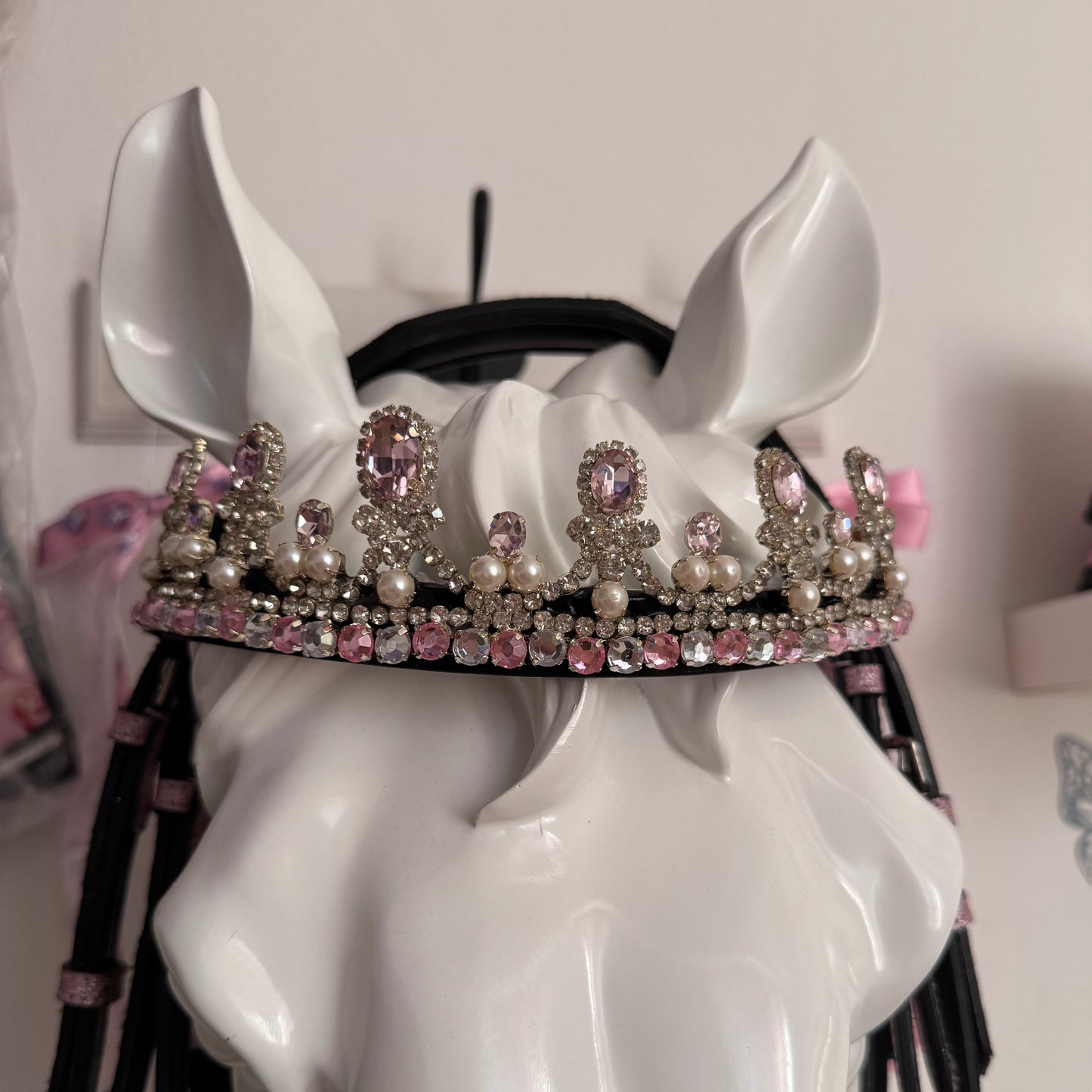 Browband crown light pink and silver