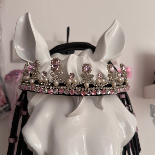 Browband crown light pink and silver