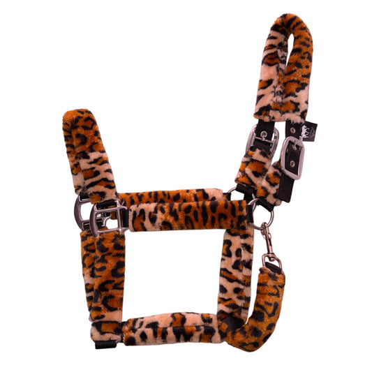 Halter leopard with fur