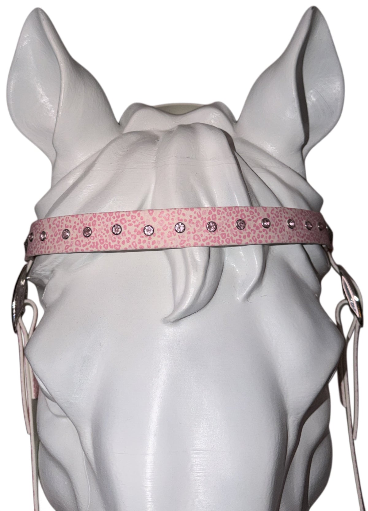 Bridle without noseband leopard pink