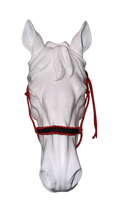 Rope halter red and black