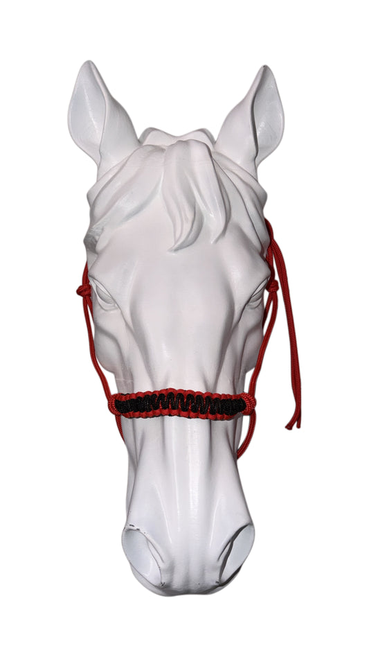 Rope halter red and black