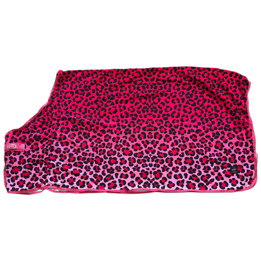 Fleece blanket leopard fucshia