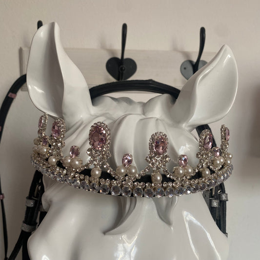 Frontalino corona argento/rosa