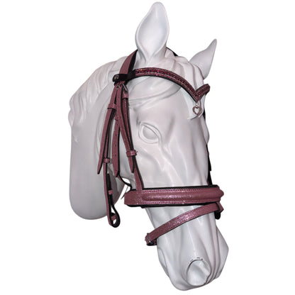 Bridle light pink with browband heart charm