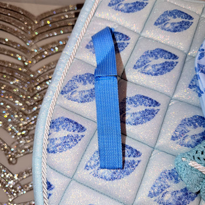 Saddlepad showjumping and bonnet blue glitter with kiss