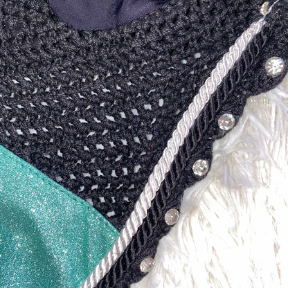 Cuffietta verde acqua glitter