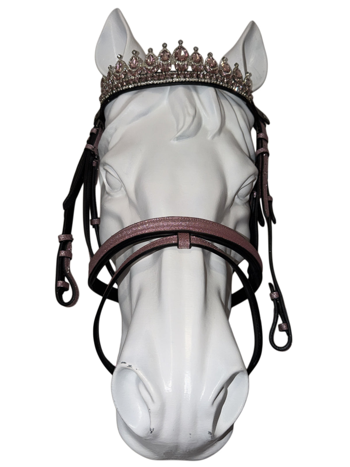 Bridle and reins with crown pink glitter