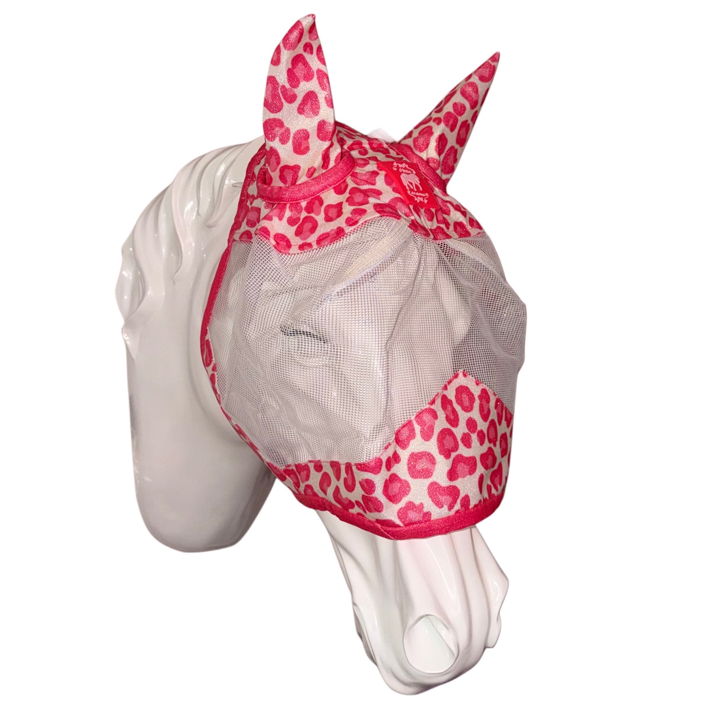 Fly mask leopard pink