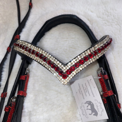 Testiera con redini rosso glitter